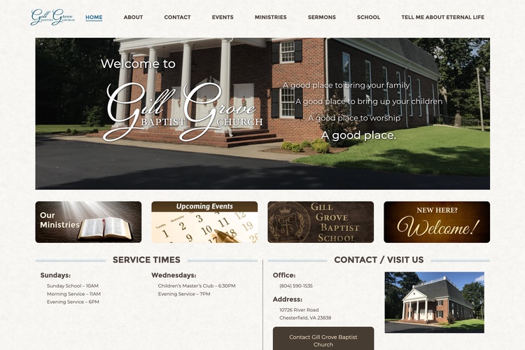 Website design and development for Gill Grove Baptist Church